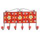 Red Floral Ceramic Tile Hook